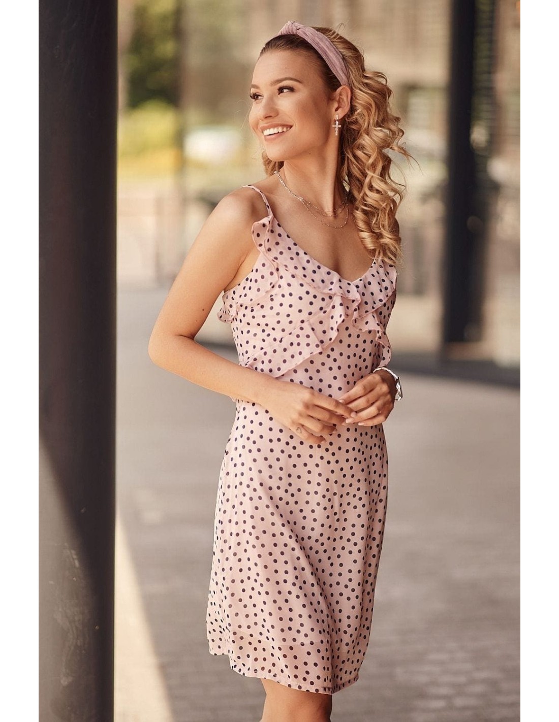 Powder polka dot summer dress PR3212 - Online store - Boutique